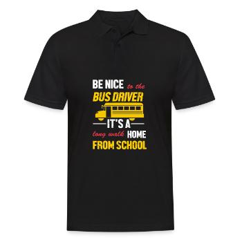 Schulbusfahrer Schulbus - Männer Poloshirt - Schwarz - Vorne - Kai (181cm)