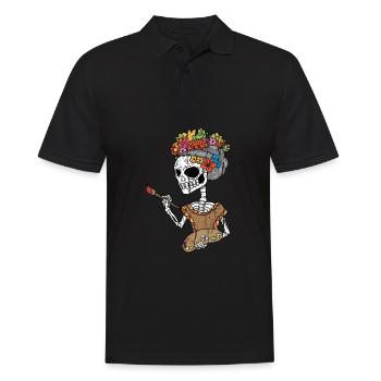 Day of The Dead Sugar Skull Painter Artist Gift - Men's Polo Shirt - black - Front - Kai (181cm)
