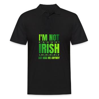 Ich bin kein Ire, aber küss mich trotzdem St. Patrick's Day - Männer Poloshirt - Schwarz - Vorne - Kai (181cm)