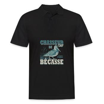 Chasseur de bécasse cadeau cool chasse chasser - Polo Homme - noir - Devant - Kai (181cm)