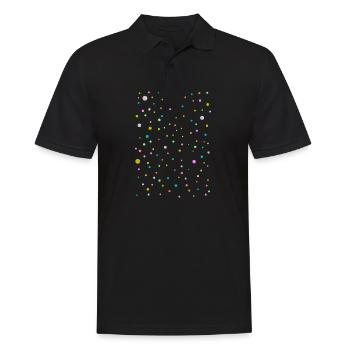 Bunte Punkte, Schön, Modisches Design - Männer Poloshirt - Schwarz - Vorne - Kai (181cm)