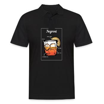 Negroni Cocktail Drinks Barkeeper Bar Restaurant - Men's Polo Shirt - black - Front - Kai (181cm)
