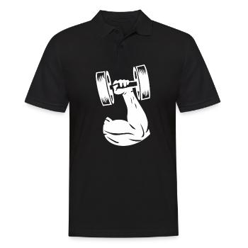 Gym Sport Kraftsport - Männer Poloshirt - Schwarz - Vorne - Kai (181cm)