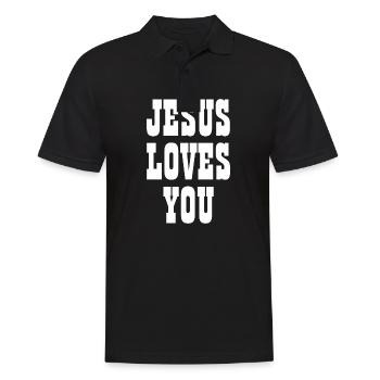 Jesus liebt dich - Christliche Zitate - Männer Poloshirt - Schwarz - Vorne - Kai (181cm)