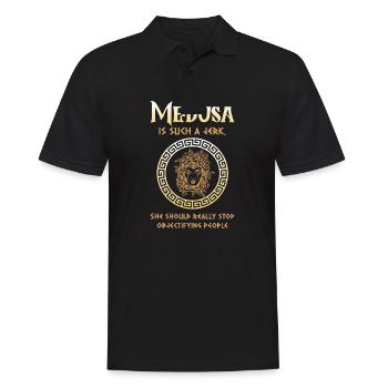 Antike Griechische Mythologie Fabelwesen Schlange - Männer Poloshirt - Schwarz - Vorne - Kai (181cm)