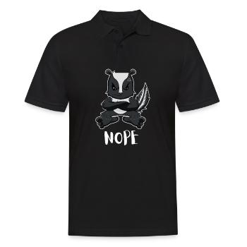Non Drôle Paresseux Skunk - Polo Homme - noir - Devant - Kai (181cm)