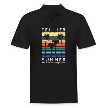 Teacher Summer Recharge Required Vacay Mode Beach - Men's Polo Shirt - black - Front - Kai (181cm)