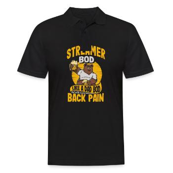 Streamer Bod Like A Dad Bod Content Creator Funny - Men's Polo Shirt - black - Front - Kai (181cm)