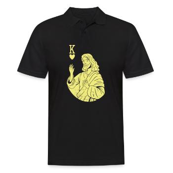 Team Jesus Christ Is King Of Heart Religious - Männer Poloshirt - Schwarz - Vorne - Kai (181cm)