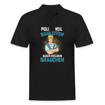 Polier Bauleiter Baustelle - Männer Poloshirt - Schwarz - Vorne - Kai (181cm)