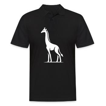 Silhouette minimaliste de girafe d’Afrique - Polo Homme - noir - Devant - Kai (181cm)