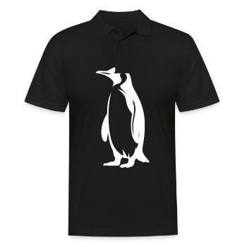 Minimalistischer Pinguin Silhouette Einfachheit - Männer Poloshirt - Schwarz - Vorne - Kai (181cm)
