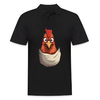Chicken In Pocket - Men's Polo Shirt - black - Front - Kai (181cm)