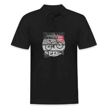 Elektro Fahrrad E Bike Fahrrad Akku - Männer Poloshirt - Schwarz - Vorne - Kai (181cm)