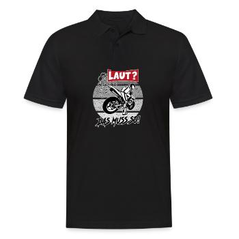 Motorradfahrer Sprüche Lärm Laut Alt - Männer Poloshirt - Schwarz - Vorne - Kai (181cm)