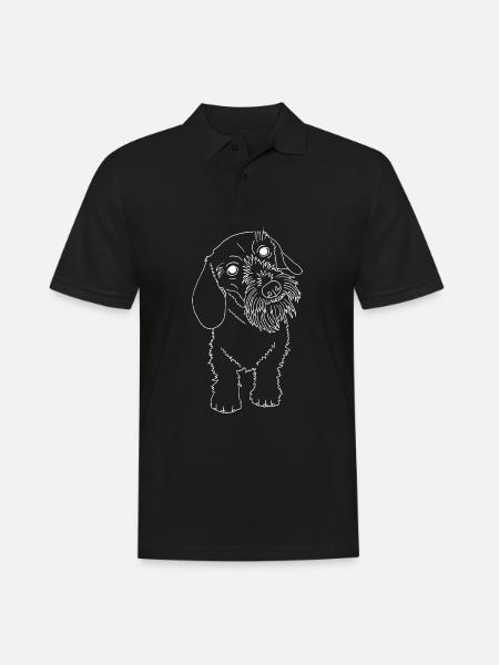 Rauhaardackel - Männer Poloshirt - Schwarz
