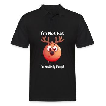 "I'm Not Fat, I'm Festively Plump" - Lustiges Rent - Men's Polo Shirt - black - Front - Kai (181cm)