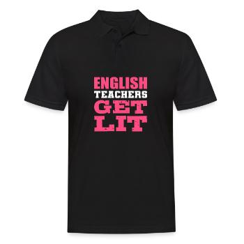 Lehrer wird beleuchtet ESL -Lehrer Gift - Männer Poloshirt - Schwarz - Vorne - Kai (181cm)