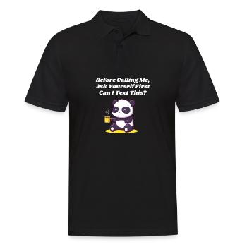 Bevor Sie mich anrufen, fragen Sie sich introverti - Männer Poloshirt - Schwarz - Vorne - Kai (181cm)