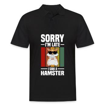 Hamster Liebhaber | Hamster Nagetiere Geschenkidee - Männer Poloshirt - Schwarz - Vorne - Kai (181cm)