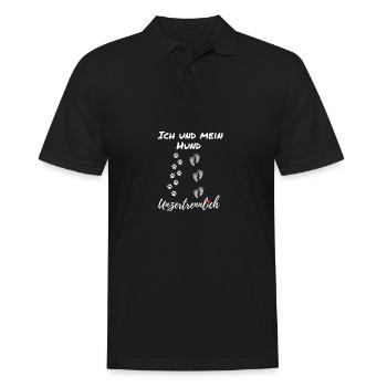 Ich und mein Hund Tshirt .Geschenkidee Weihnachten - Männer Poloshirt - Schwarz - Vorne - Kai (181cm)