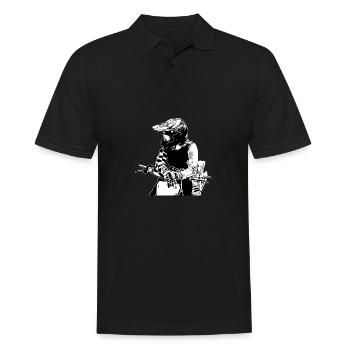 Motocross Design Enduro / Geschenkidee - Männer Poloshirt - Schwarz - Vorne - Kai (181cm)