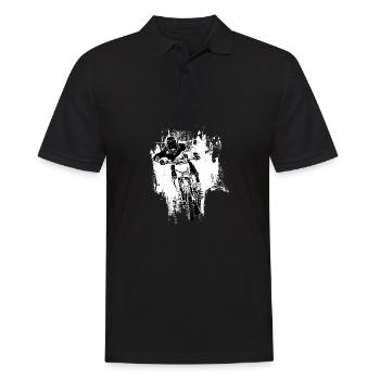 Motocross Design Enduro / Geschenkidee - Männer Poloshirt - Schwarz - Vorne - Kai (181cm)