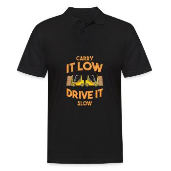 Gabelstaplerfahrer - Männer Poloshirt - Schwarz - Vorne - Kai (181cm)
