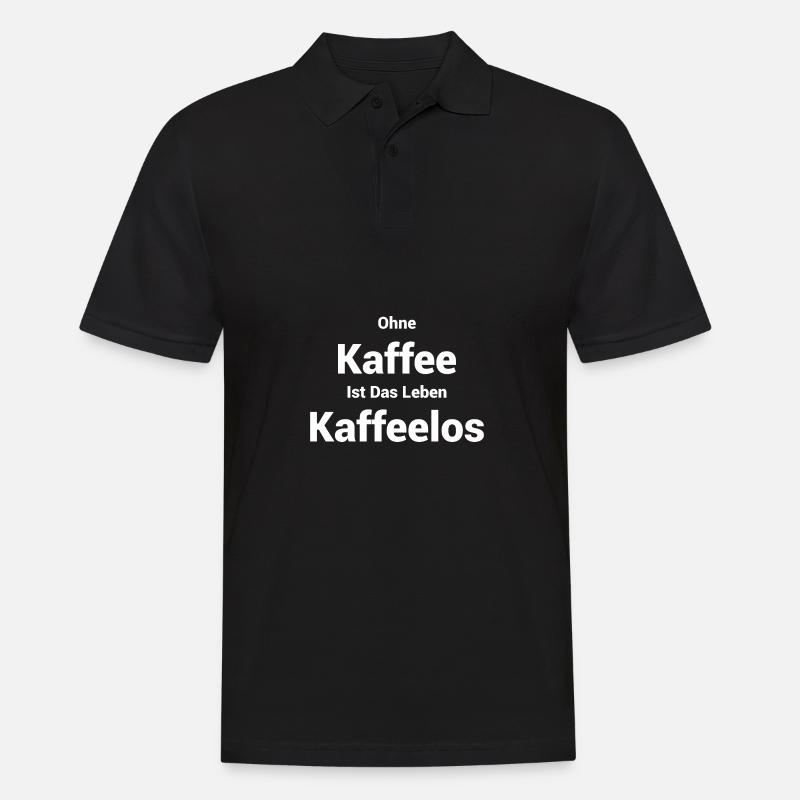 Kaffee - Männer Poloshirt - Schwarz