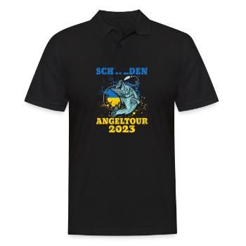 Schweden Angeltour 2023 Fisch - Männer Poloshirt - Schwarz - Vorne - Kai (181cm)