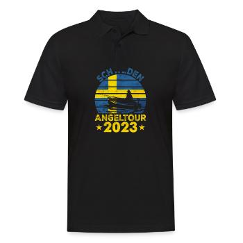 Schweden Angeltour 2023 Hecht - Männer Poloshirt - Schwarz - Vorne - Kai (181cm)