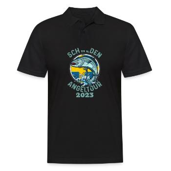 Schweden Angeltour 2023 - Männer Poloshirt - Schwarz - Vorne - Kai (181cm)