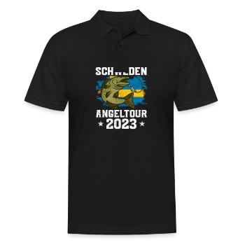 Schweden Angeltour 2023 Angeln in Schweden - Männer Poloshirt - Schwarz - Vorne - Kai (181cm)
