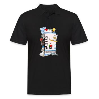 Plane ticket - boarding pass - boarding pass - Aveiro - Men's Polo Shirt - black - Front - Kai (181cm)