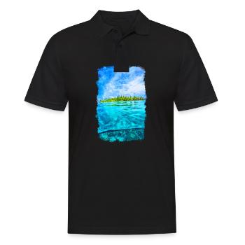 Fiji Wasser Insel Strand - Männer Poloshirt - Schwarz - Vorne - Kai (181cm)