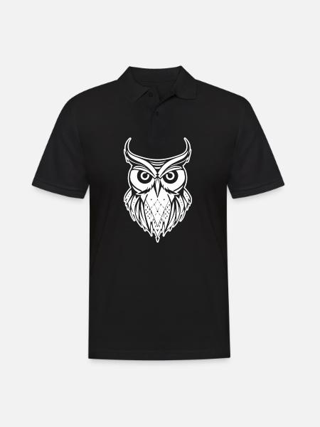 Owl Owl Bird Birds - Men's Polo Shirt - black