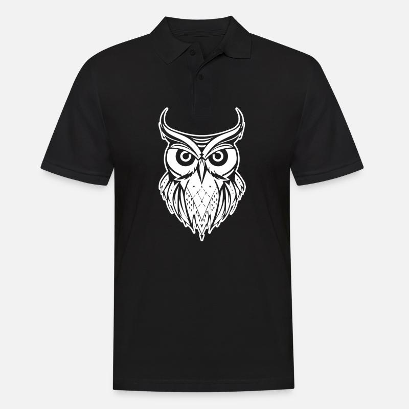 Eule Eulen Vogel Vögel - Männer Poloshirt - Schwarz