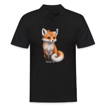 Cute Red Fox Fox Forest Animal - Men's Polo Shirt - black - Front - Kai (181cm)