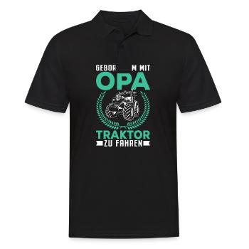 Opa Traktorfahrer Landwirt Bauernhof Kind - Männer Poloshirt - Schwarz - Vorne - Kai (181cm)