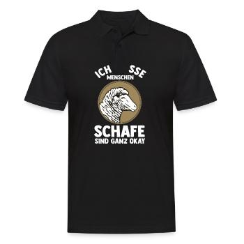 Landwirt Schäfer Bauernhof Schafe - Männer Poloshirt - Schwarz - Vorne - Kai (181cm)