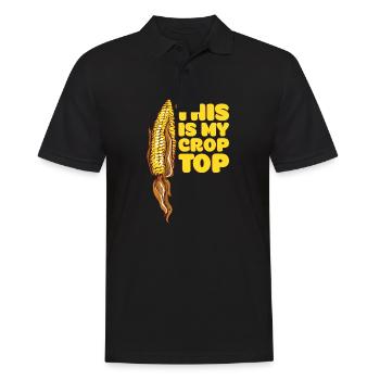 Citations agricoles drôles C’est mon agriculteur Crop Top - Polo Homme - noir - Devant - Kai (181cm)