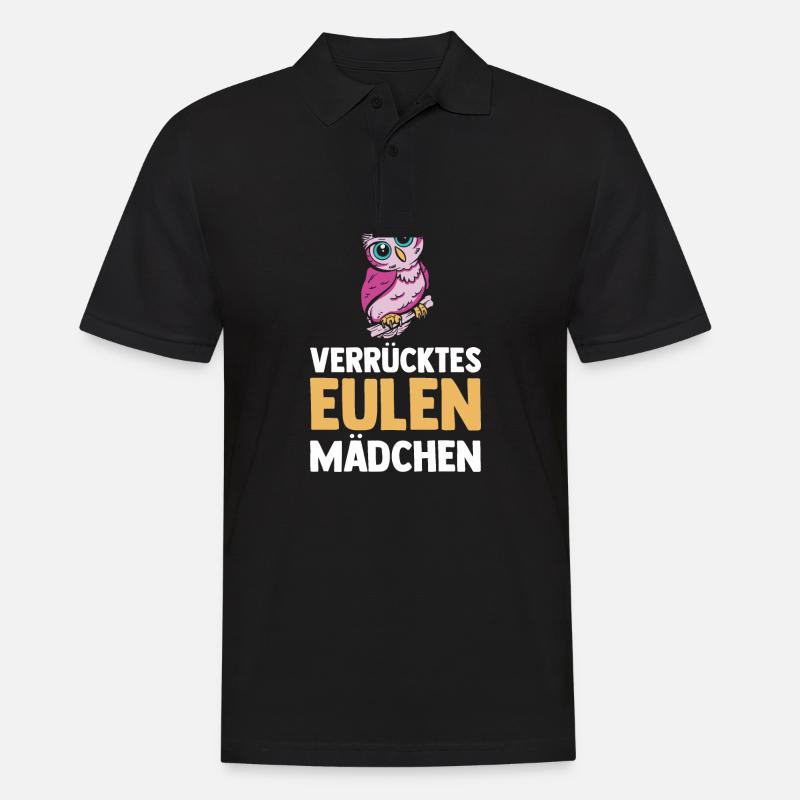 Eulen - Männer Poloshirt - Schwarz