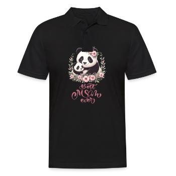 Meilleure maman de tous les temps, couronne florale d'amant de panda, je maman - Polo Homme - noir - Devant - Kai (181cm)