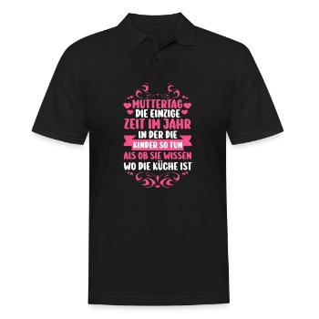 Mom Mother's Day Mom - Men's Polo Shirt - black - Front - Kai (181cm)