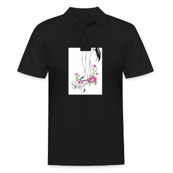 Floral Skate Art – Anime Street Style! - Men's Polo Shirt - black - Front - Kai (181cm)
