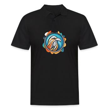 Vogel Logo Taube - Männer Poloshirt - Schwarz - Vorne - Kai (181cm)