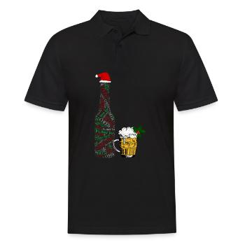 Festliche Bierflasche - Männer Poloshirt - Schwarz - Vorne - Kai (181cm)