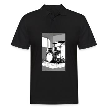 Schlagzeug - Männer Poloshirt - Schwarz - Vorne - Kai (181cm)