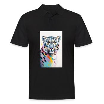 Léopard des neiges | Léopard | Prédateur - Polo Homme - noir - Devant - Kai (181cm)