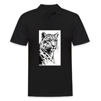 Léopard des neiges | Léopard | Prédateur - Polo Homme - noir - Devant - Kai (181cm)